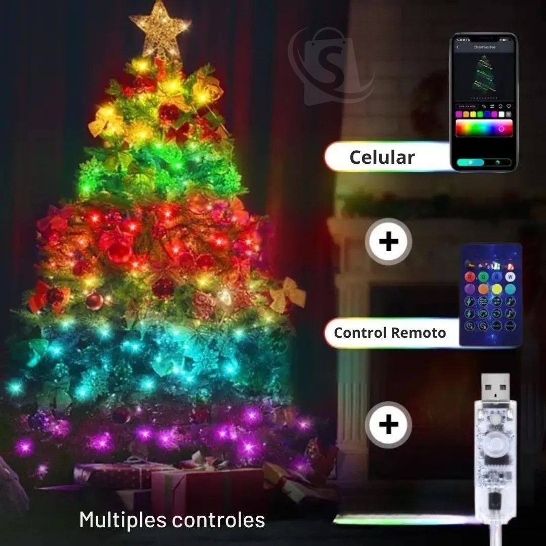 Luces Navideñas Inteligentes RGB Bluetooth🎄Cambia colores y efectos con un sólo toque 🤩
